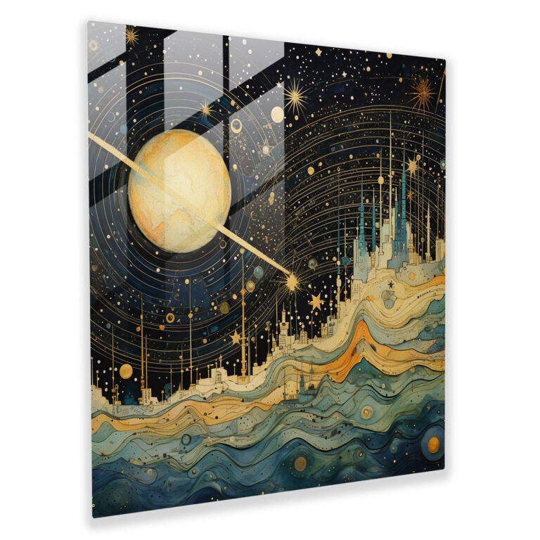 Eclectic Star Map Glass Print - Star Map, Home Decoration, Wall Decoration, Star Map