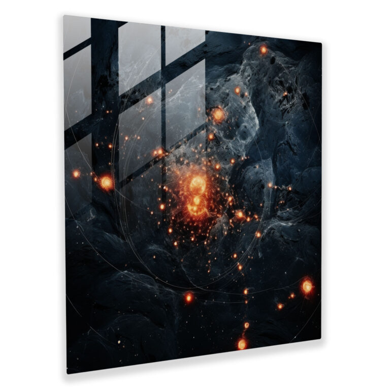 Long-Exposure Star Map Glass Print - Star Map, Mystical Allure, Wall Decoration, Patterns