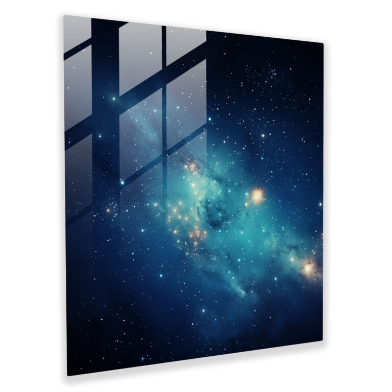 Milky Way Galaxy Glass Print - Star Map, Realistic Photography, Modern Art, Night Sky