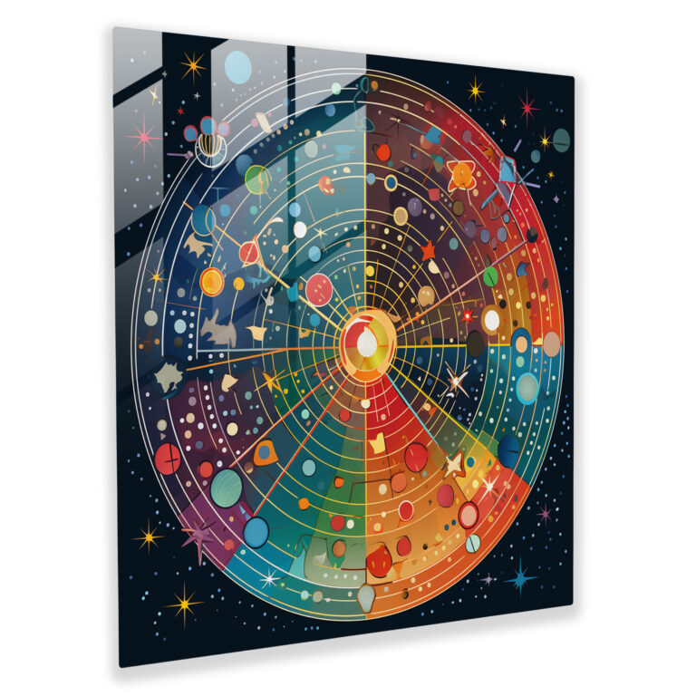 Retro Star Map Glass Print - Star Map, Modern Art, Glass Print, Retro-Inspired