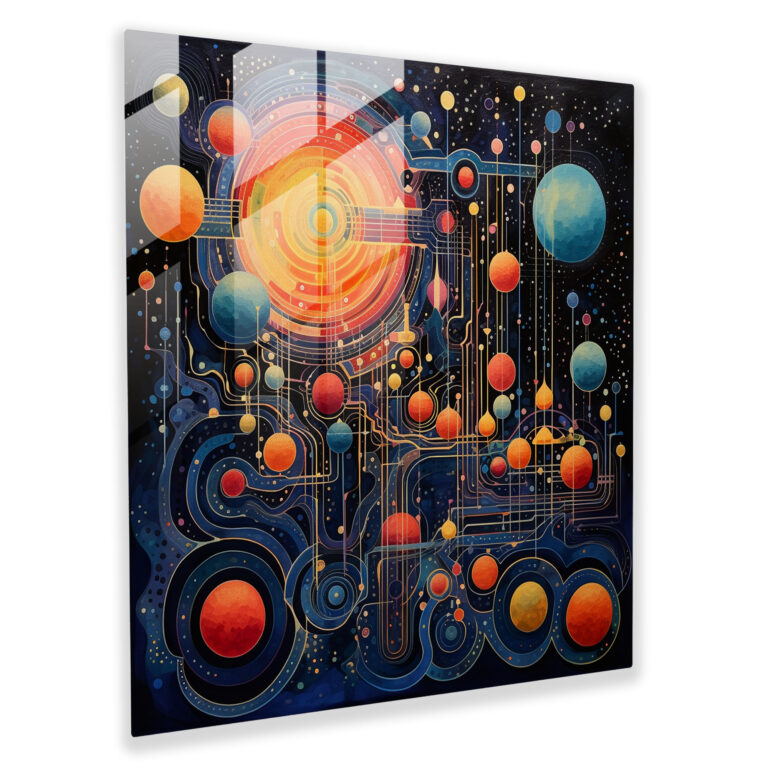 Celestial Geometric Glass Print - Star Map, Celestial Bodies, Home Decoration, Geometric Design