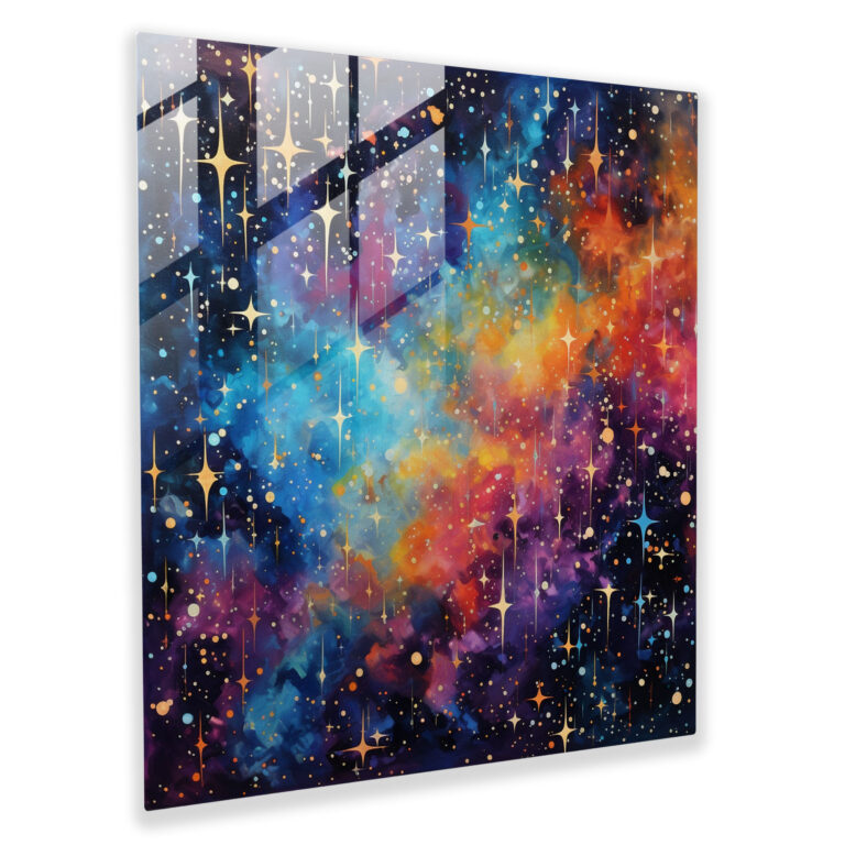 Star Map Glass Print - Star Map, Abstract Painting, Energy, Glass Wall Art