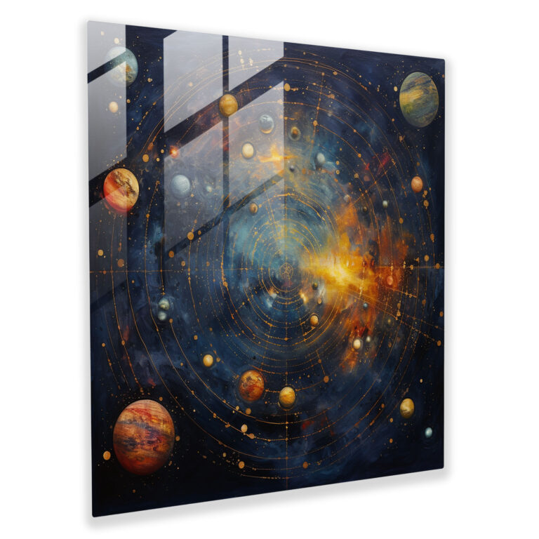 Heavenly Atlas Glass Print - Star Map, Textures, Oil Painting, Wall Decoration