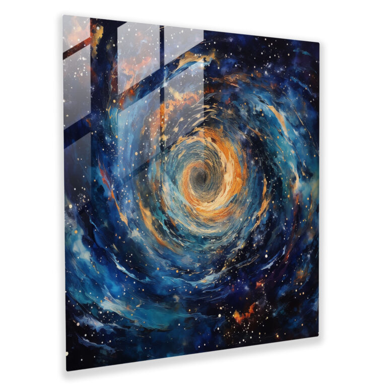 Galactic Odyssey Glass Print - Star Map, Glass Wall Art, Swirling Galaxies, Star Map