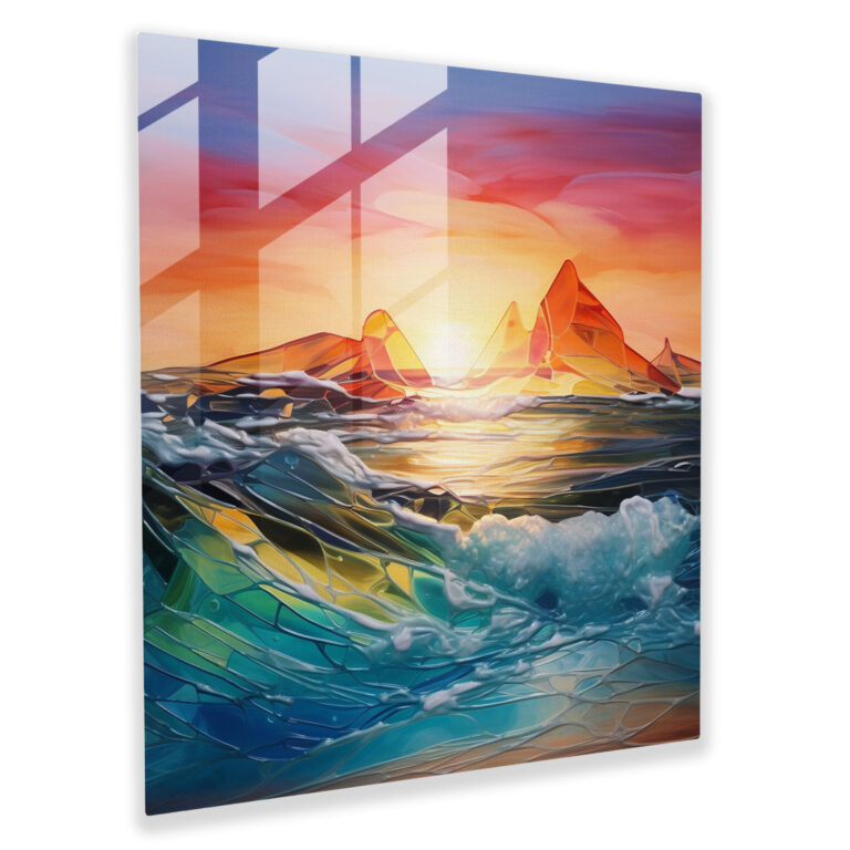 Sunrise Glass Print - Sunrise, Modern Art, Glass Wall Art, Sunrise