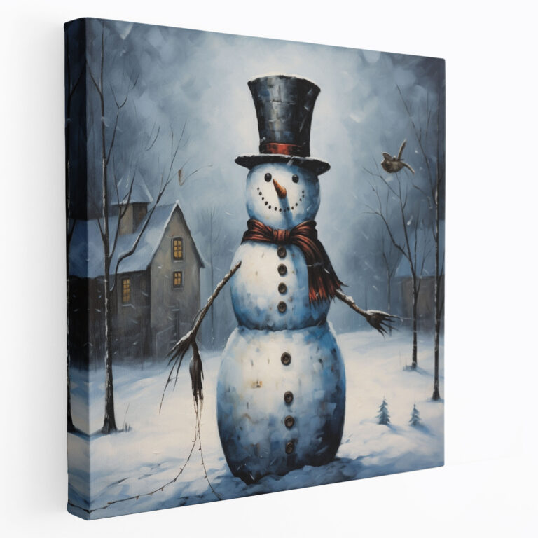 Serene Snowman Canvas Print - Snowman, Snowman, Serene, Canvas Wall Art