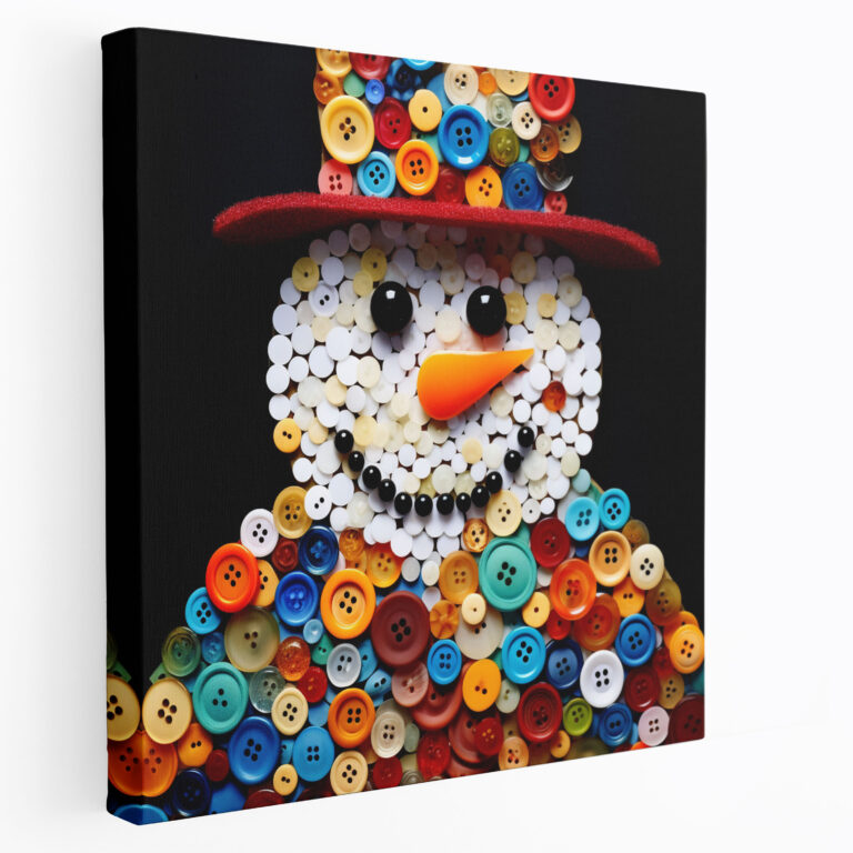 Snowman Canvas Print Wall Decoration - Snowman, Whimsical, Joyful, Home Decoration