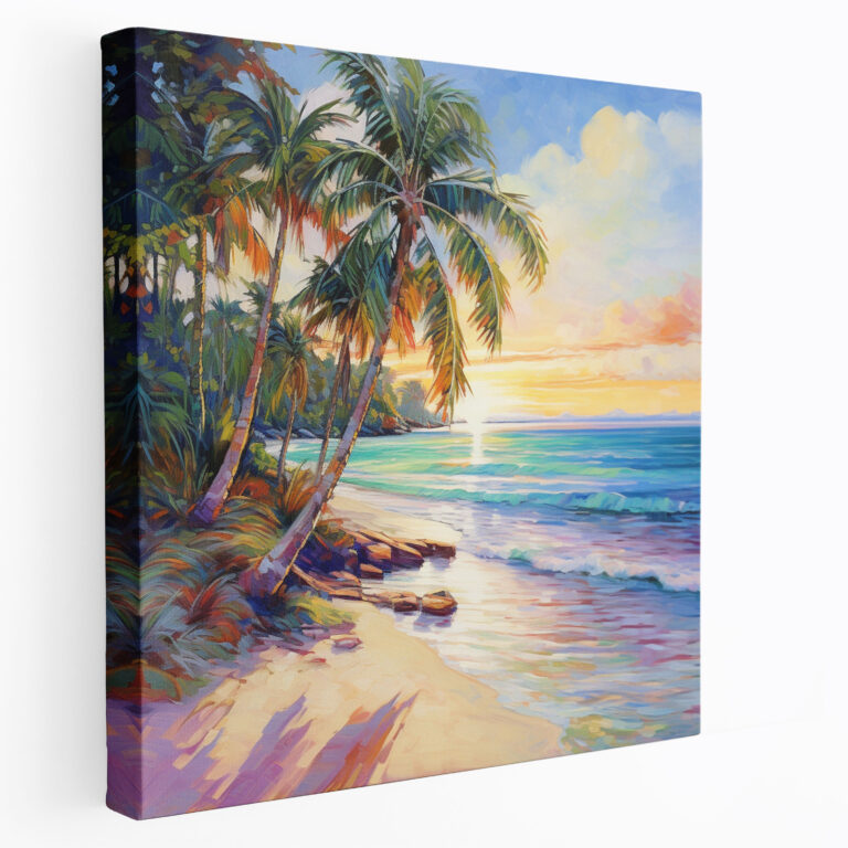 Sunrise Canvas Print - Vibrant Beach Sunset Wall Art - Sunrise, Canvas Wall Art, Canvas, Serenity