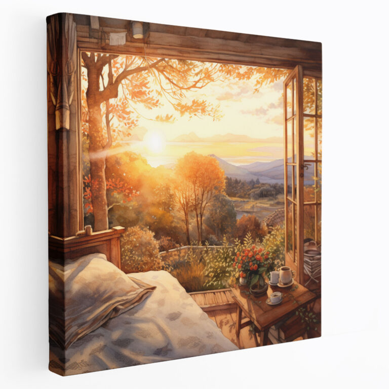Sunrise Wall Art - Realistic Watercolor Countryside - Sunrise, Sunrise, Canvas, Canvas Print