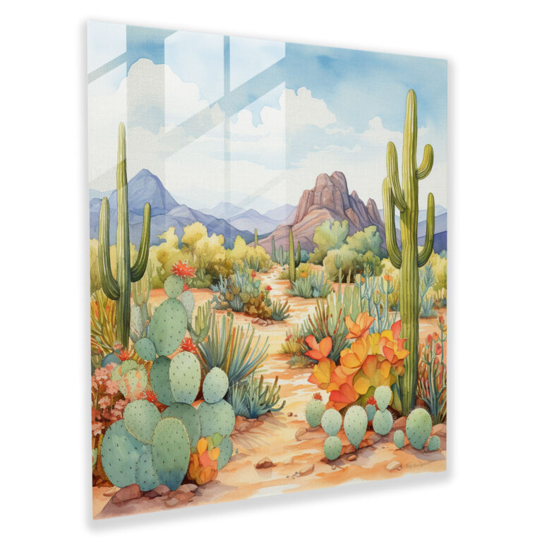 Southwest Serenity - Glass Print - Southwest, Blue Sky, Glass Wall Art, Home Decoration