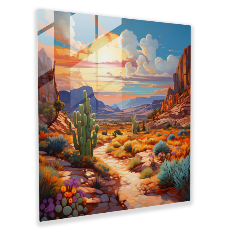 Southwest Sunset Glass Print - Southwest, Home Decoration, Wall Decoration, Sunset
