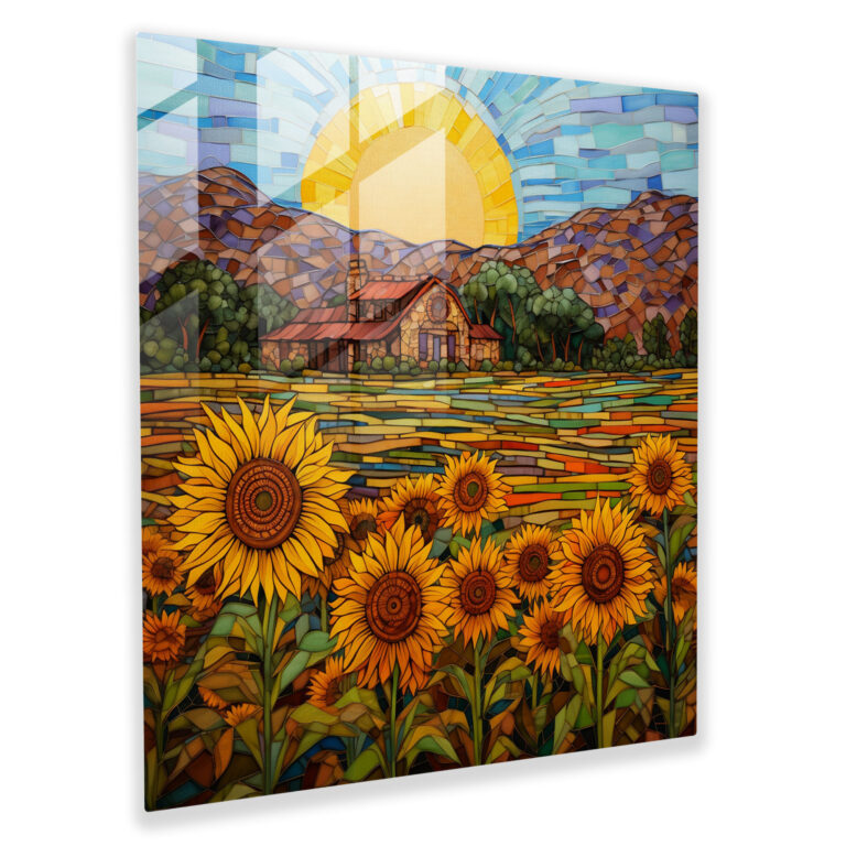 Southwest Sunflower Glass Print - Southwest, Glass Print, Glass Art, Wall Decoration