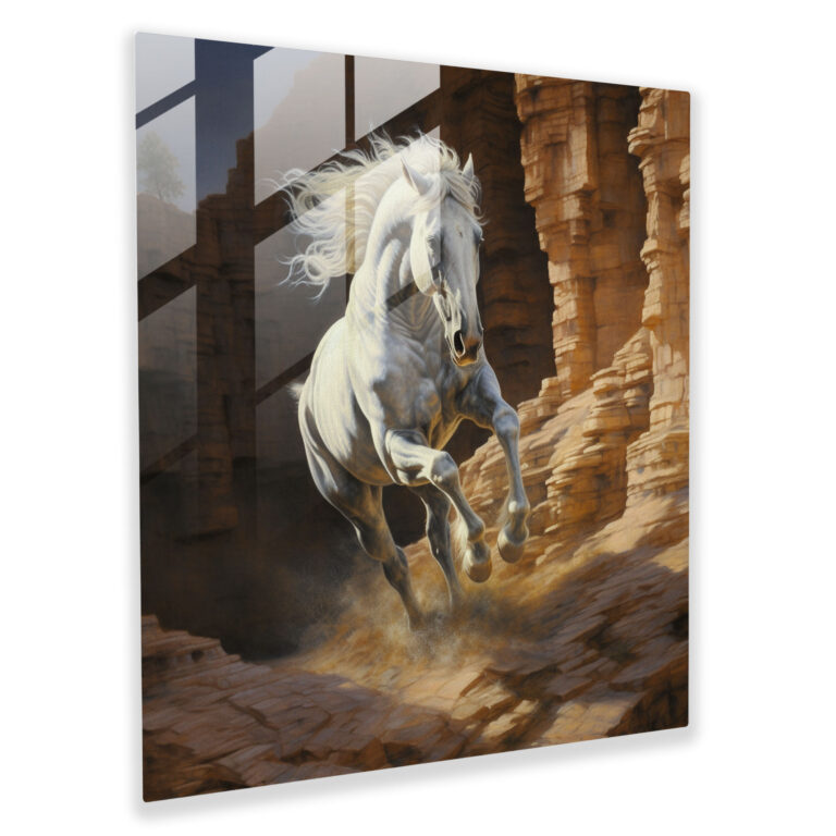 Southwest Stallion Glass Print - Southwest, Glass Wall Art, Glass Print, Southwestern Canyon