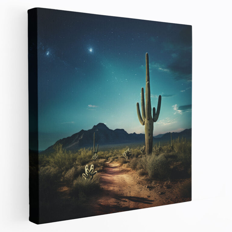 Southwest Wall Art - Desert Landscape With Saguaro Cactus Canvas Print - Southwest, Elevate, Saguaro Cactus, Canvas Print