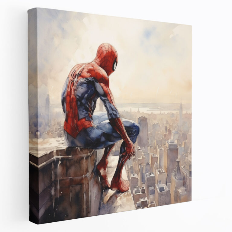 Spiderman Wall Art - Watercolor Painting Canvas Print - Spiderman, Home Decoration, Wall Art, Wall Decoration