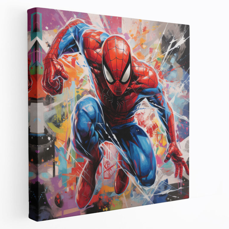 Spiderman Wall Decoration - Graffiti Style Canvas Print - Spiderman, Canvas Print, Canvas Wall Art, Vibrant