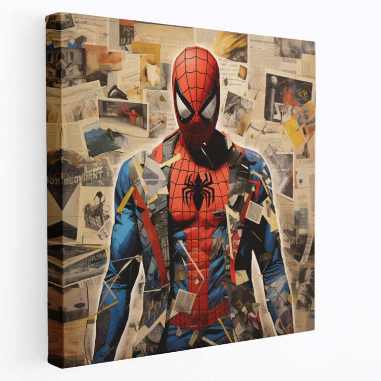 Spiderman Canvas Print - Collage Art Wall Decoration - Spiderman, Superhero Emblem, Wall Decoration, Spiderman