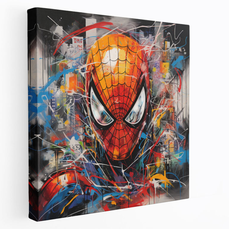 Spiderman Wall Art - Graffiti-Inspired Canvas Print - Spiderman, Home Decoration, Wall Art, Urban Elements