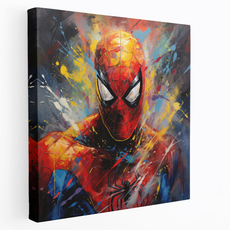 Spiderman Canvas Print - Abstract Wall Art - Spiderman, Abstract, Wall Decoration, Dynamic Brushstrokes