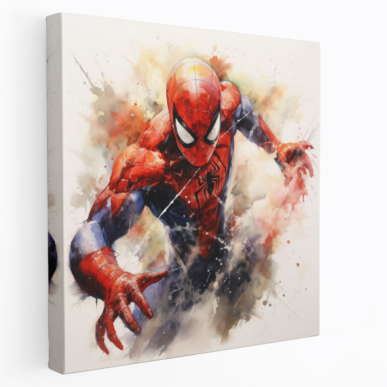 Spiderman Watercolor Canvas Print - Spiderman, Home Decoration, Wall Art, Canvas Print