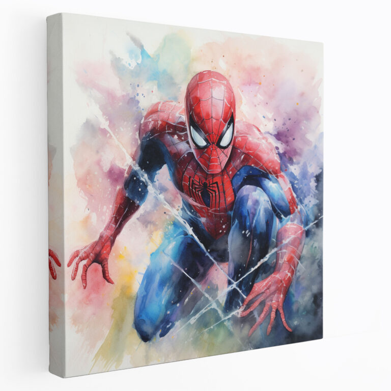 Spiderman Canvas Wall Art - Spiderman, Heroic Pose, Dreamy, Soft Colors