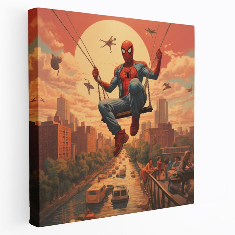 Spiderman Retro Canvas Print - Spiderman, Wall Art, Canvas Print, Retro Style