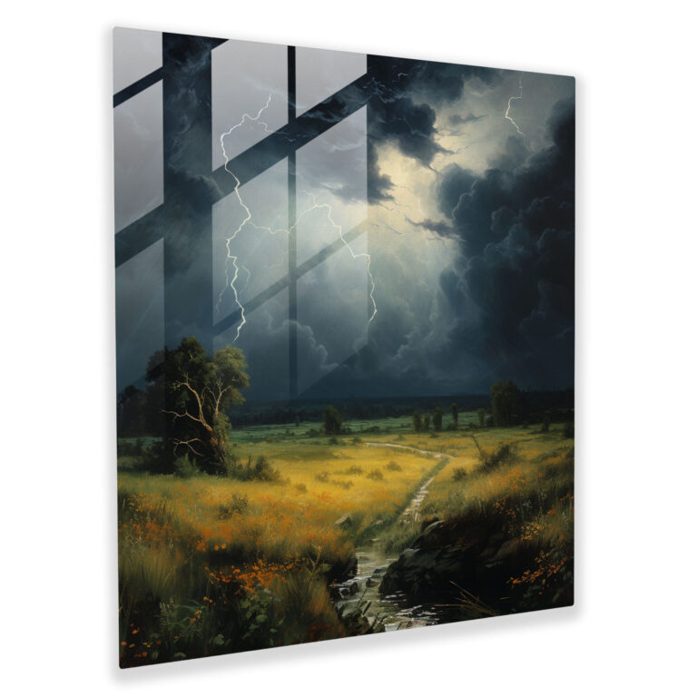 Raging Thunderstorm Glass Print - Storm, Wall Decoration, Glass Print, Glass Art