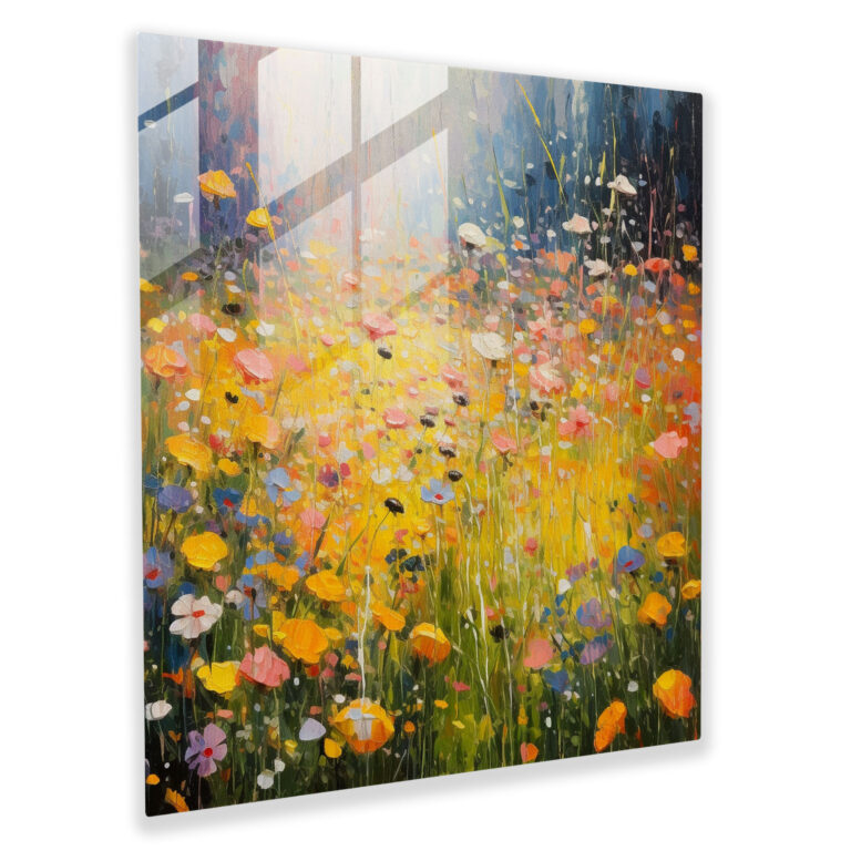 Rainy Blooms Glass Print - Storm, Wall Decoration, Home Decoration, Glass Art