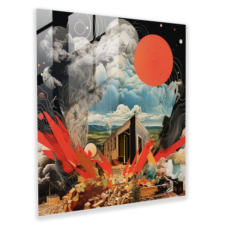 Stormscape Collage - Glass Wall Art - Storm, Modern Art, Eclectic, Whirlwind