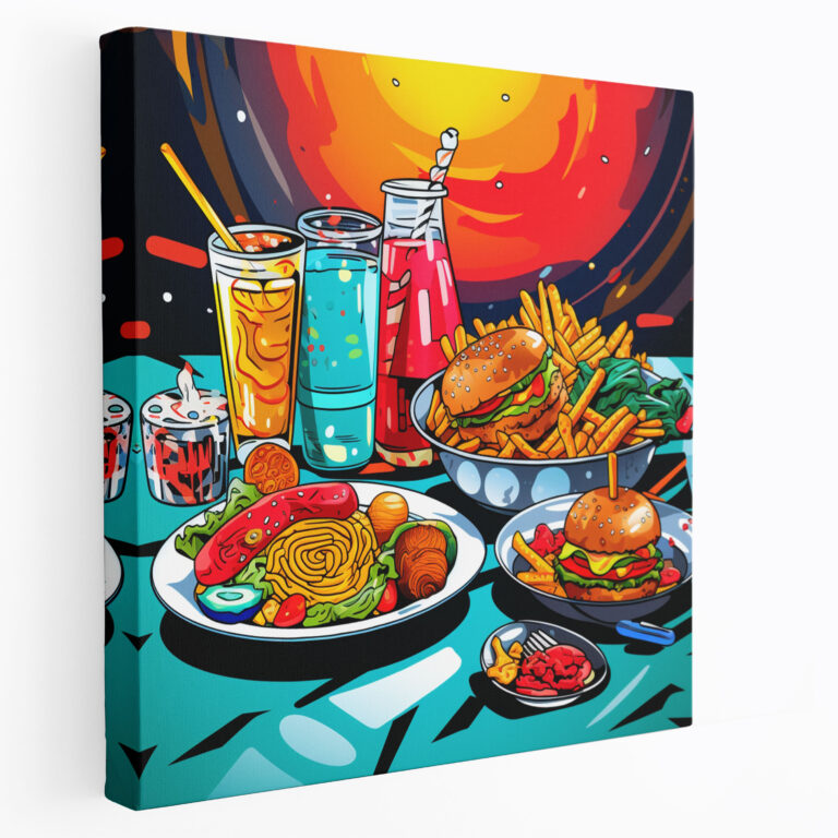 Still Life Canvas Print - Pop Art Style - Wall Art - Still Life, Colorful, Home Decoration, Canvas Wall Art
