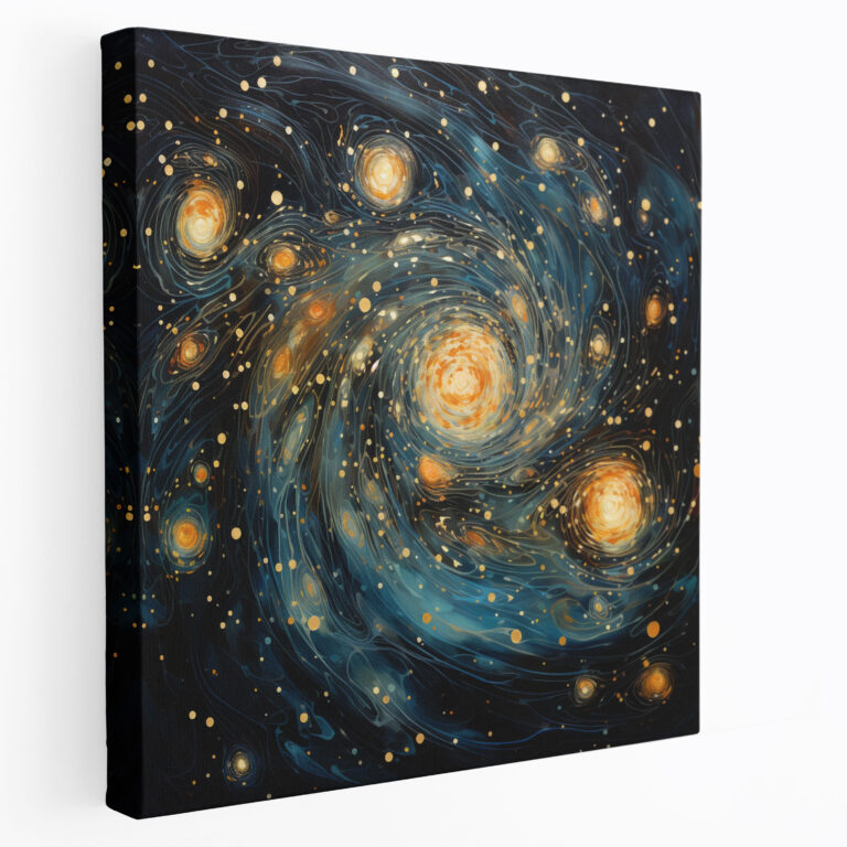 Galaxy Whirl Star Map Wall Art - Star Map, Sparkling Stars, Celestial Map, Swirling Galaxies