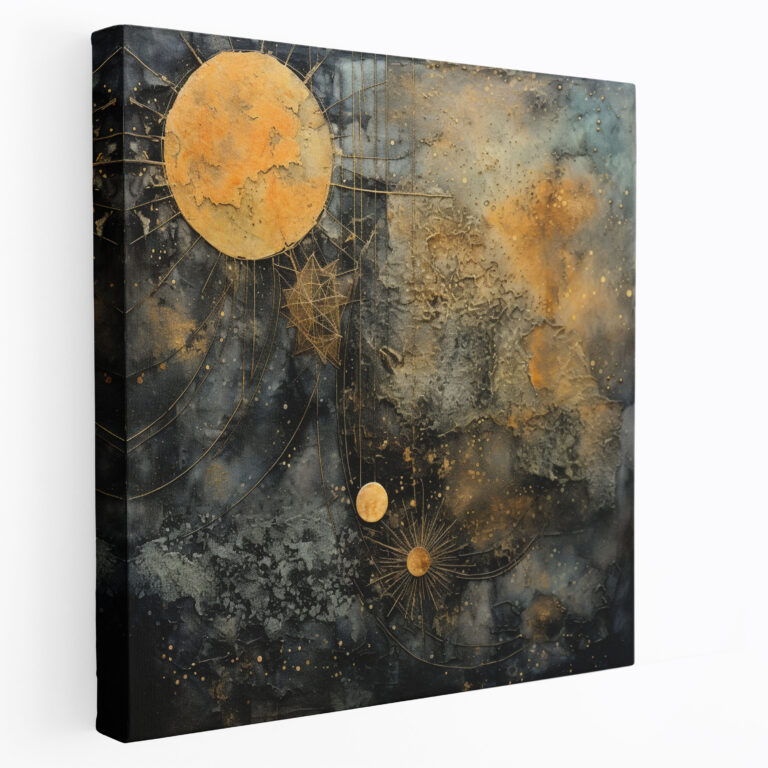 Mixed Media Star Map Canvas Print - Star Map, Materials, Canvas Print, Canvas Wall Art