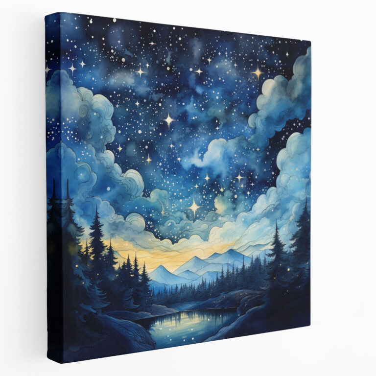 Star Map Canvas Print - Star Map, Canvas Print, Canvas Wall Art, Watercolor Painting