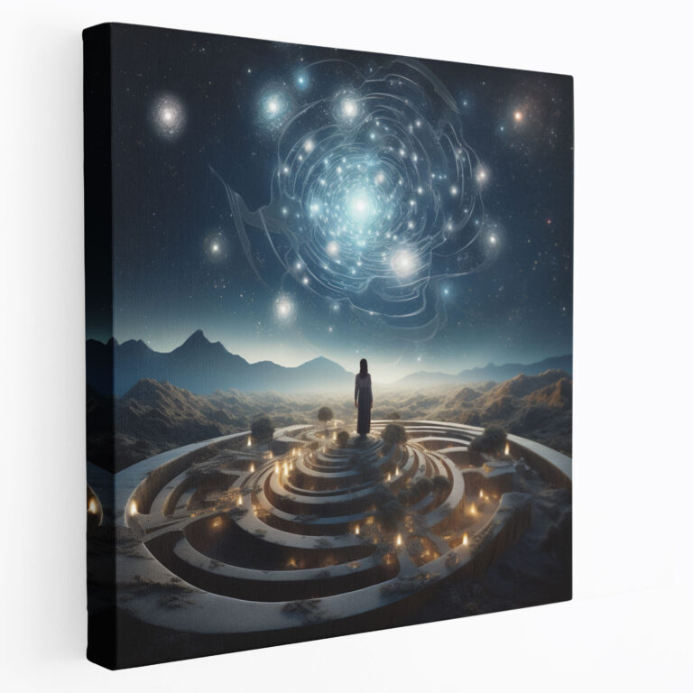 Twisted Star Map Canvas Print - Star Map, Dreamlike Setting, Wall Decoration, Canvas Print