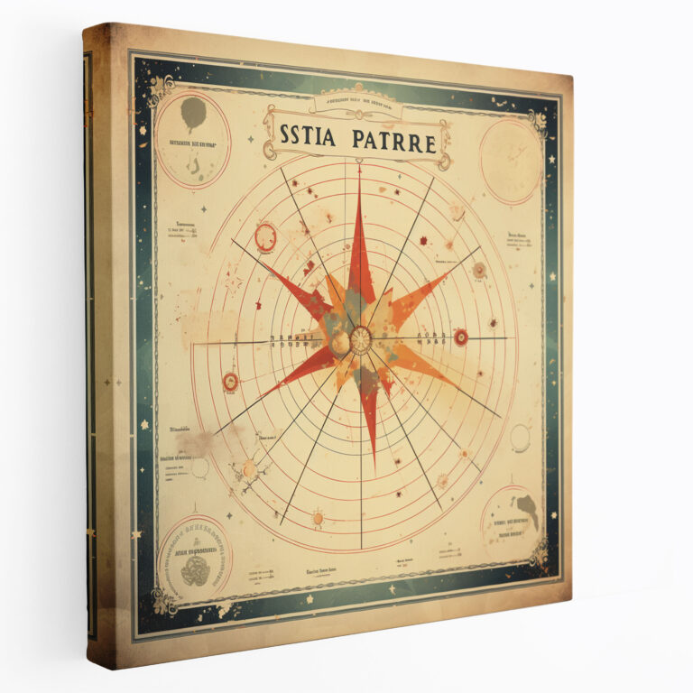 Vintage Star Map Wall Art - Star Map, Canvas Wall Art, Vintage Star Map, Star Map