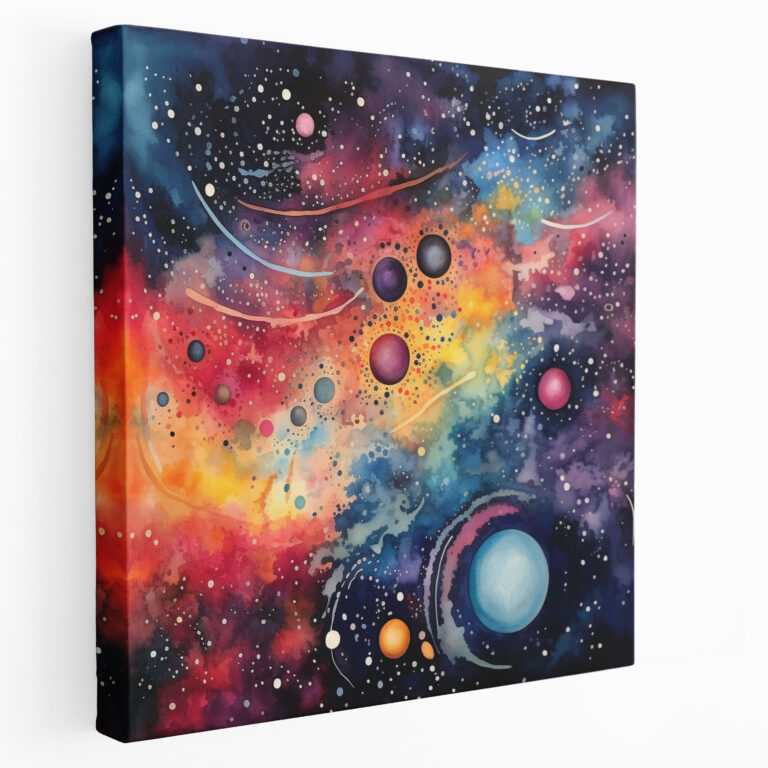 Star Map Canvas Print - Star Map, Canvas Print, Abstract Watercolor Painting, Planets