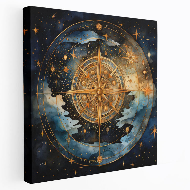 Star Map Canvas Wall Art - Star Map, Home Decoration, Delicate Brushstrokes, Enchanting Atmosphere