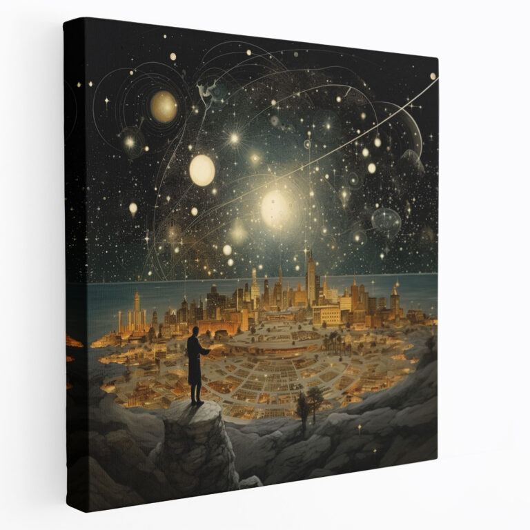 Star Map Canvas Print - Star Map, Star Map, Digital Collage, Intricate Star Map
