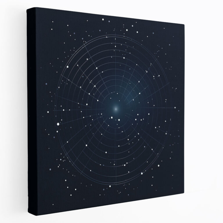 Star Map Wall Art - Star Map, Deep Blue Background, Simplicity, Canvas