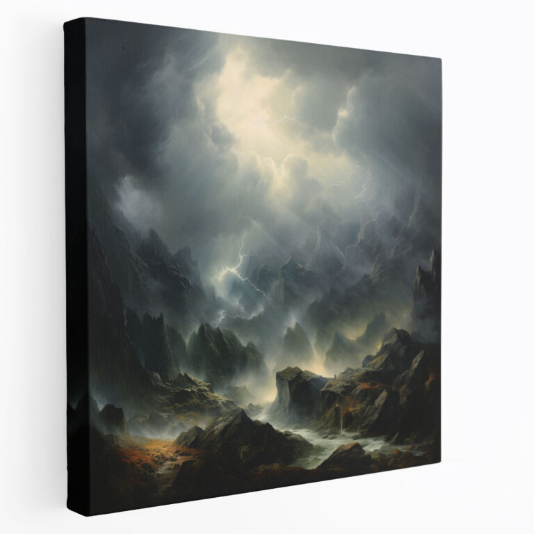 Storm Wall Decoration - Storm, Oil Painting, Canvas, Mountainous Landscape