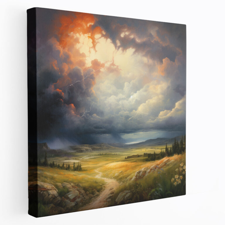 Stormy Skies Wall Art - Storm, High Quality Canvas Print, Canvas Wall Art, Impressionist Landscape Canvas Print