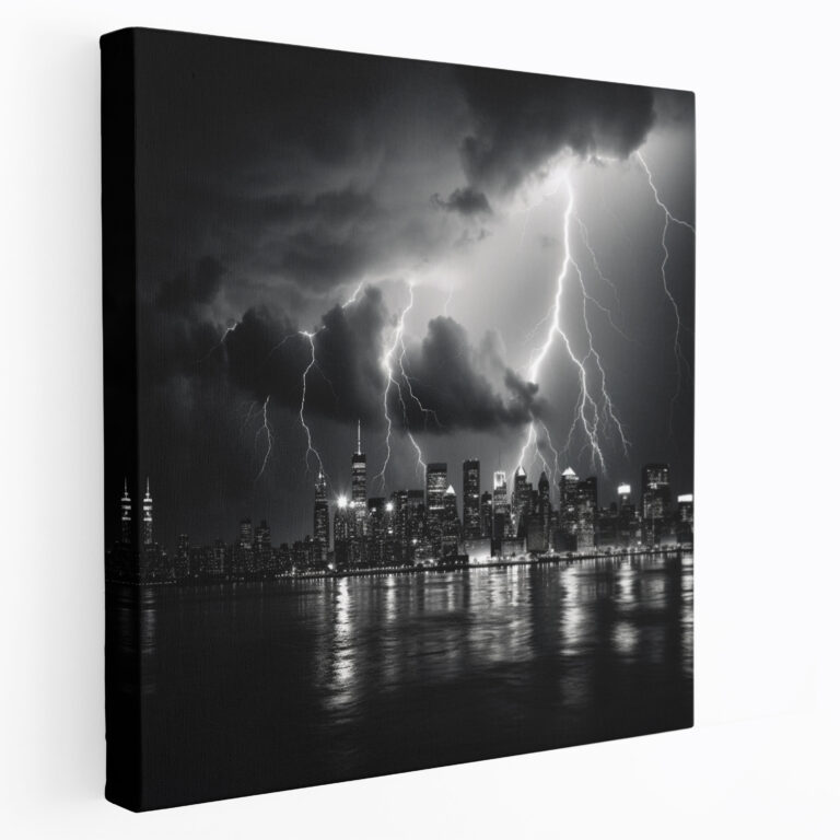 Electric Storm Canvas Print - Storm, Canvas Wall Art, High Quality Canvas Print, City Skyline Wall Art
