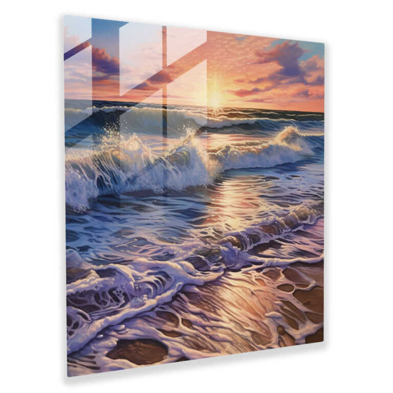 Realistic Sunset Glass Print - Sunset, Glass Wall Art, Sunset, Glass Print