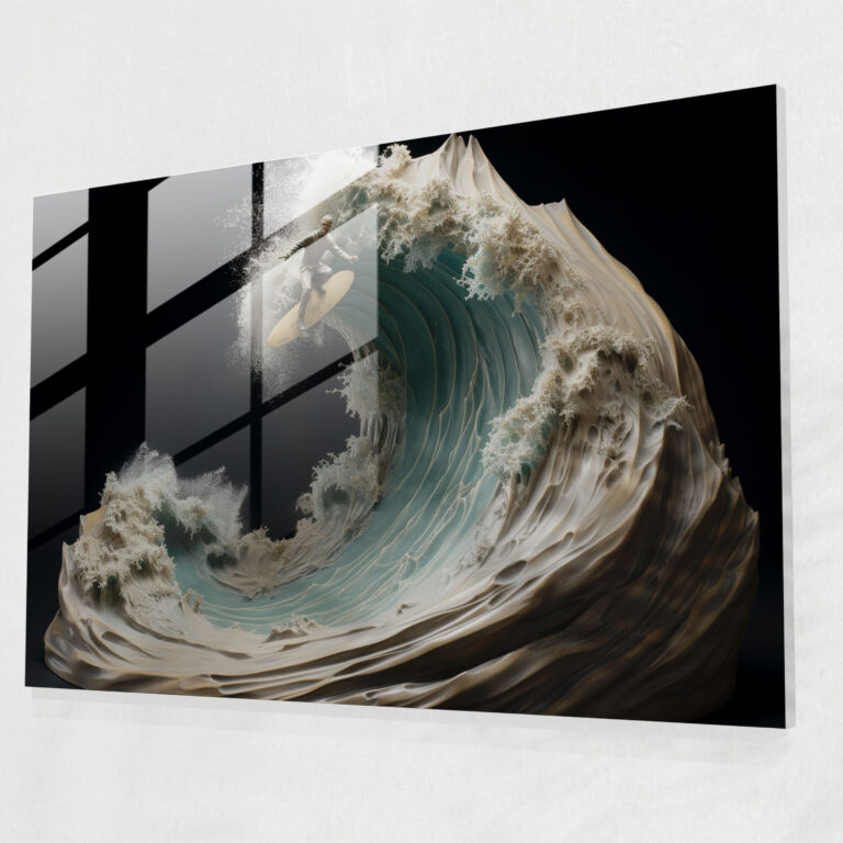 Surf Glass Print - Surf, Surf, Ocean, Glass Art