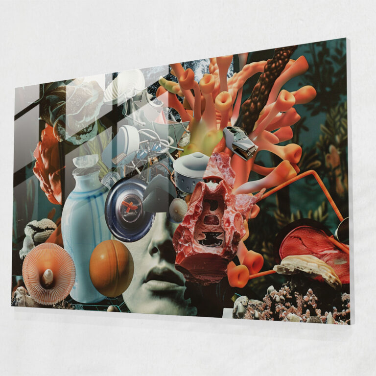 Twisted Objects Glass Wall Art - Surrealism Art, Wall Decoration, Surrealism Art, Modern Art