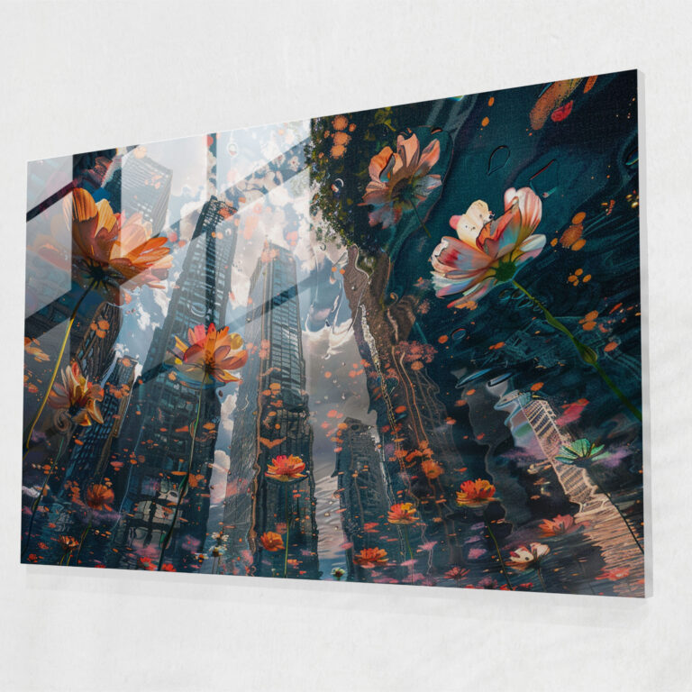 Surrealism Glass Print Wall Decoration - Surrealism Art, Cityscape, Surrealism Art, Wall Decoration