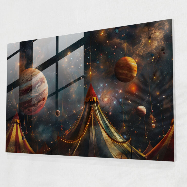 Surrealism Glass Print Wall Decoration - Surrealism Art, Circus Tent, Magical, Wall Decoration