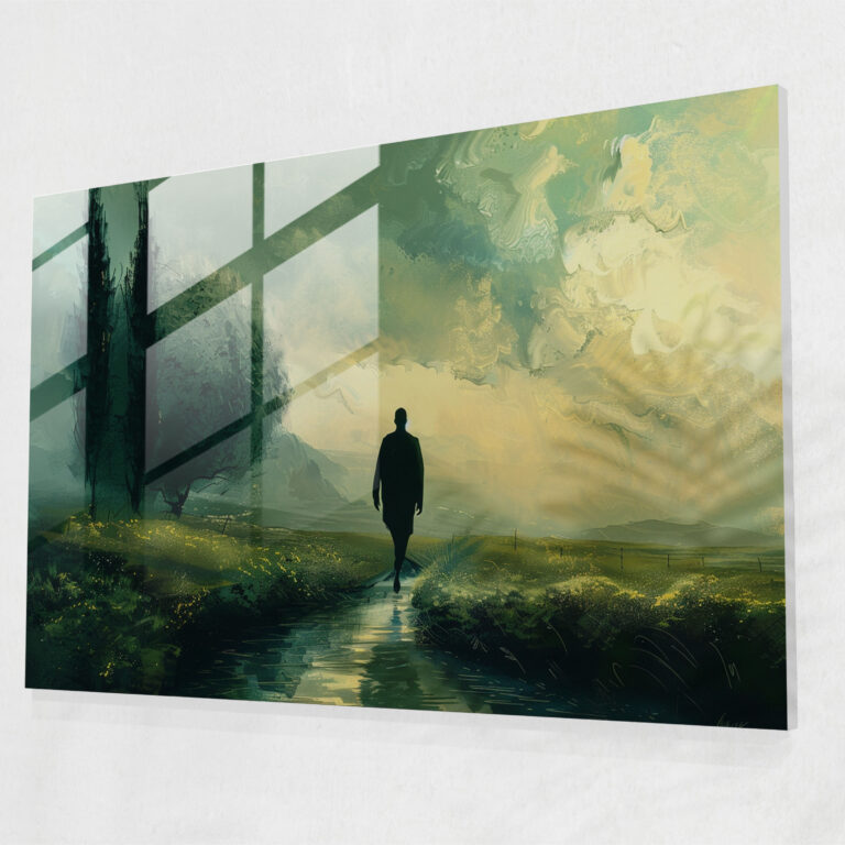 Dreamwalker Glass Home Decoration - Surrealism Art, Home Decoration, Surrealism Art, Glass Print