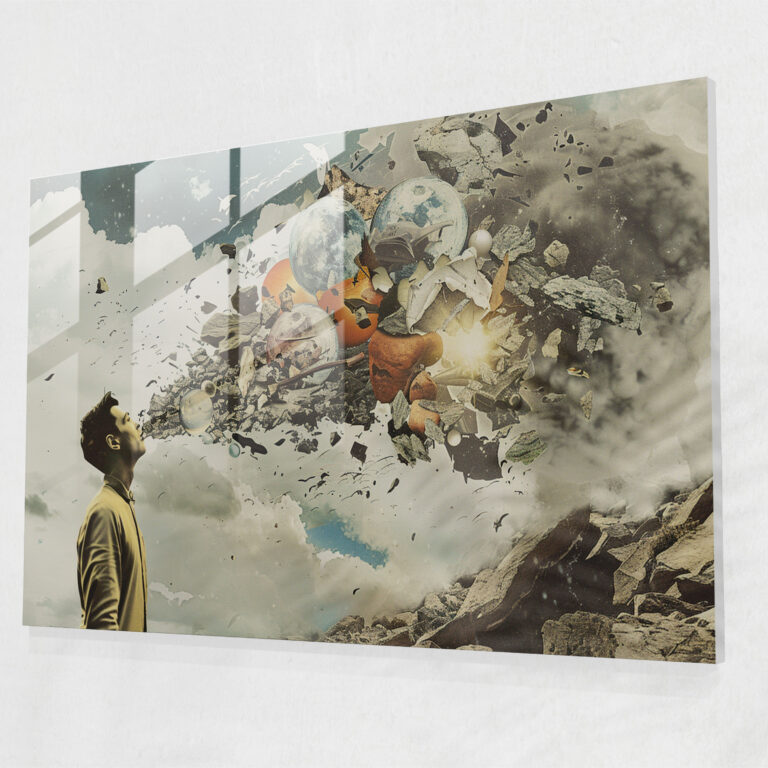Surrealism Glass Print - Surrealism Art, Modern Art, Surrealism Art, Glass Print
