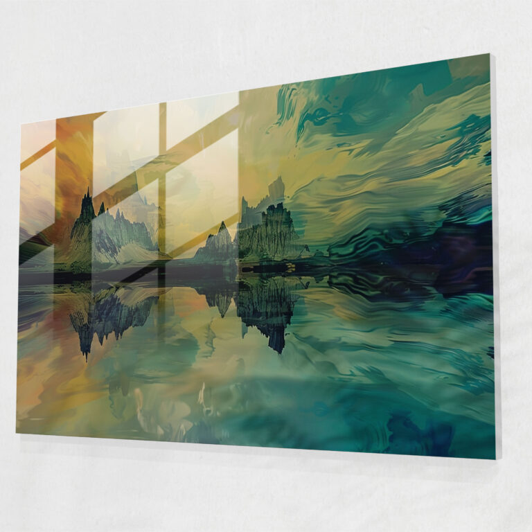 Surrealism Glass Print: Reflections Of Dreams - Surrealism Art, Modern Art, Glass Print, Surrealism Art